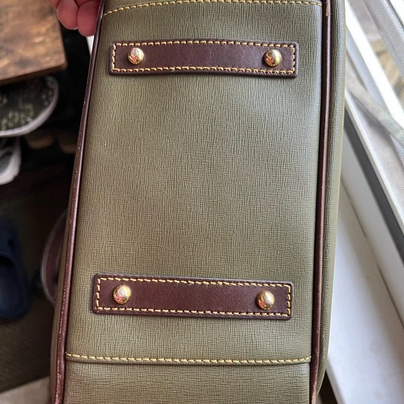 Dooney & Bourke Maddie Saffiano in Green and Brown - Picture 9 of 16